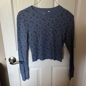 waffle knit flower long sleeve